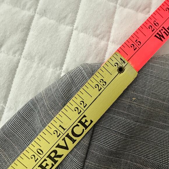 Tahari Skirt Suit Womens 14P Gray Check Pleated Hem Dainty Bow Detail Officewear - Picture 15 of 16